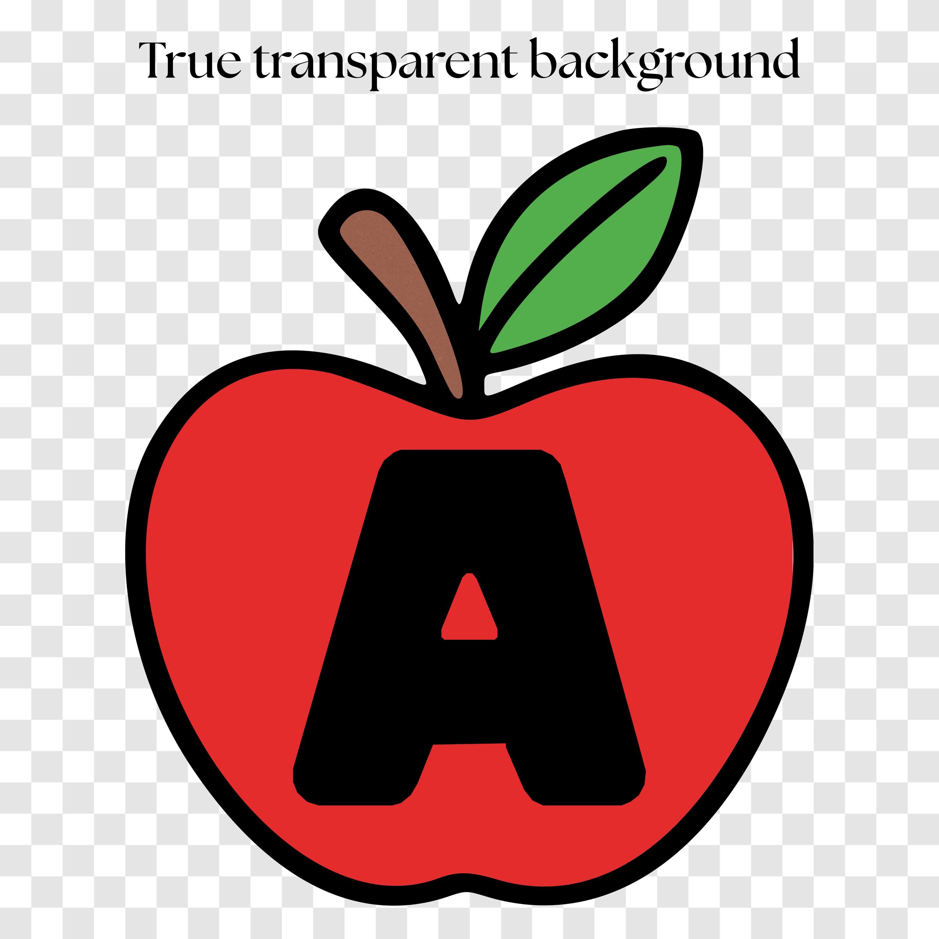 Andre Apple Lettering Apple Alphabet Letters & Numbers PNG Clipart | Teacher Classroom Decor ...