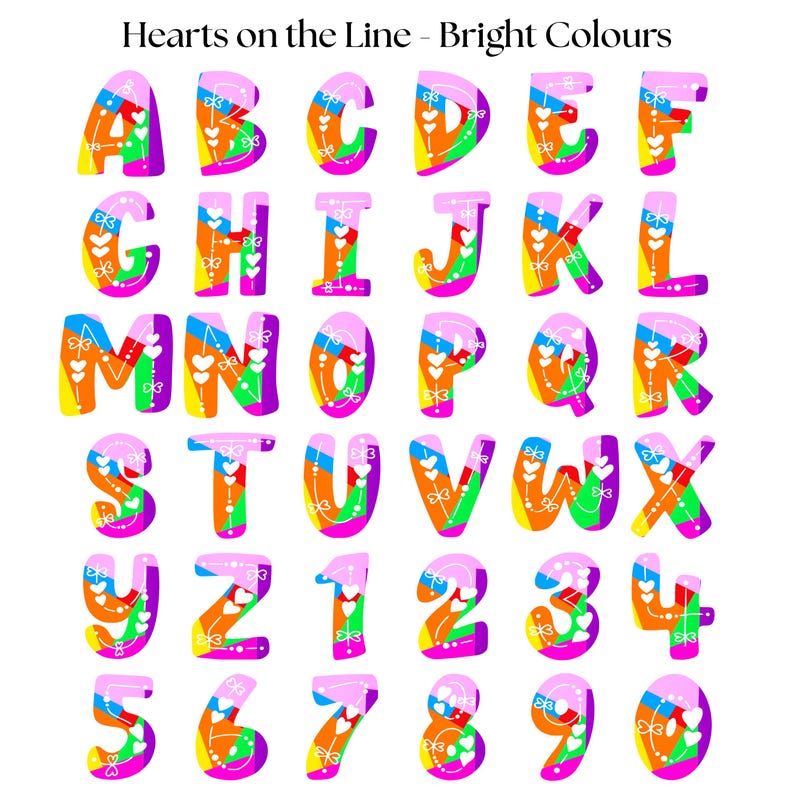 Lettering Multicolour Bright Multicolour Doodle Alphabet PNG, Decorative Rainbow Letters ...
