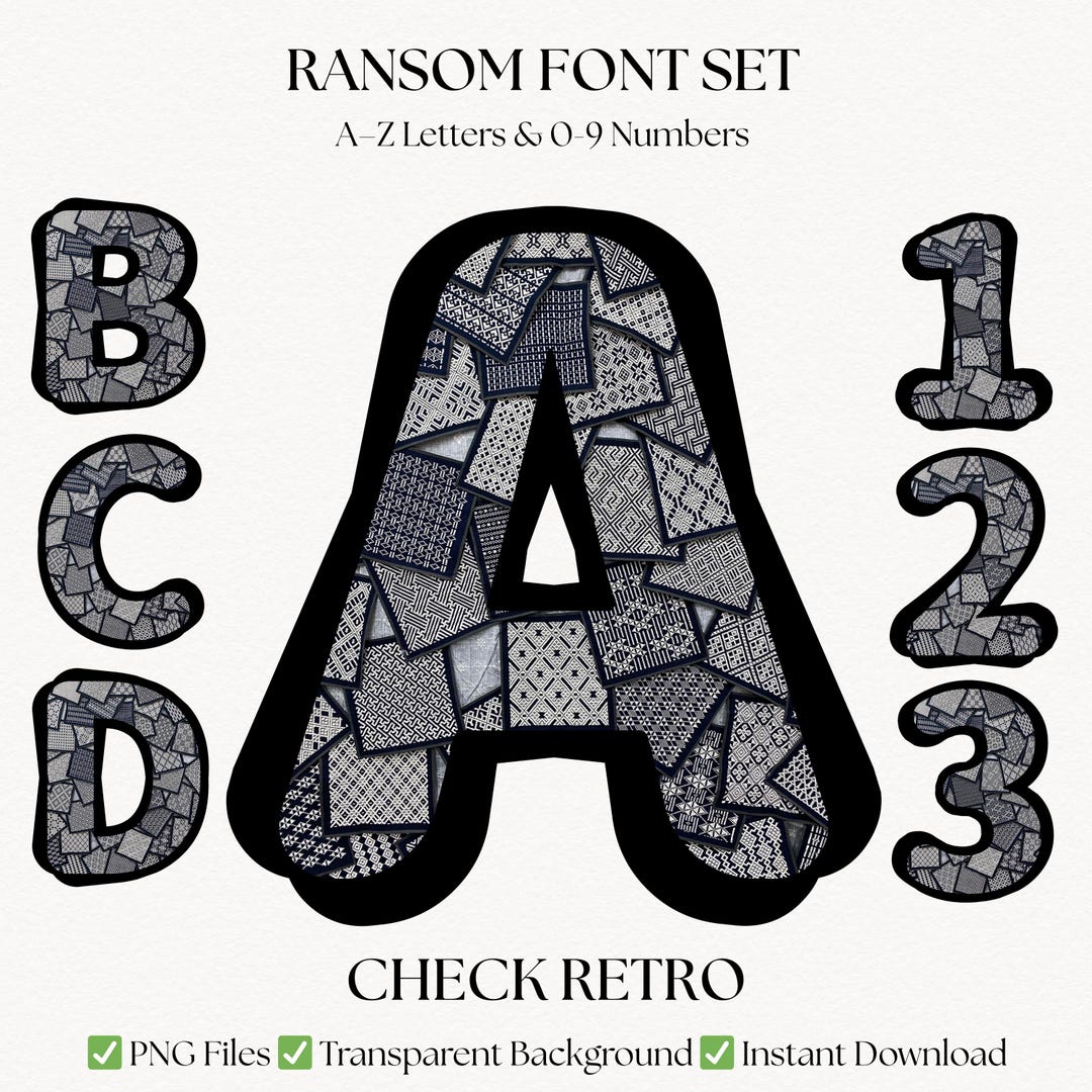 Health Ransom Lettering Check Retro Ransom Letters & Numbers | PNG Alphabet Font | Vintage ...