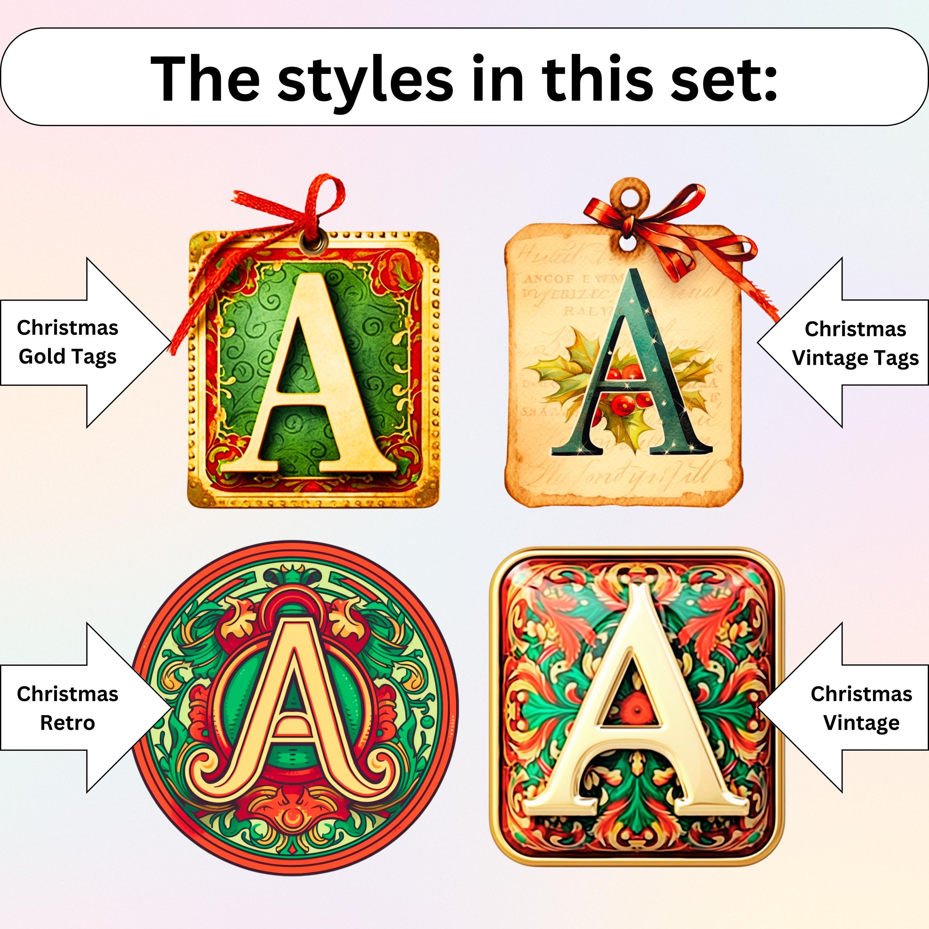 Retro Christmas Alphabet Letter Cut Outs: Printable Fonts (PDF Download ...
