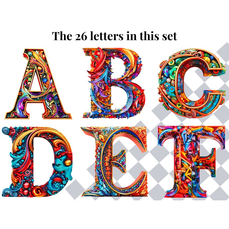 Decorative Alphabet Letter Clipart | Creative Art PNG Fonts | Fancy ...