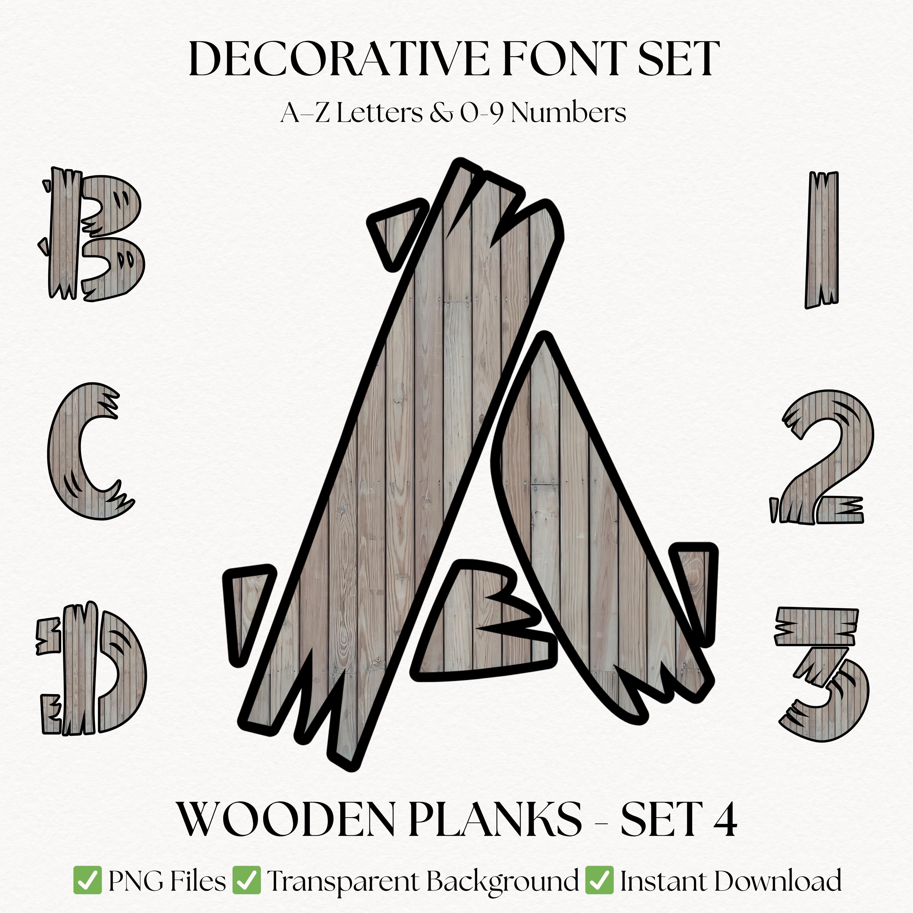 Rustic Wood Fence Alphabet Bundle | Farmhouse Letters & Numbers | PNG ...