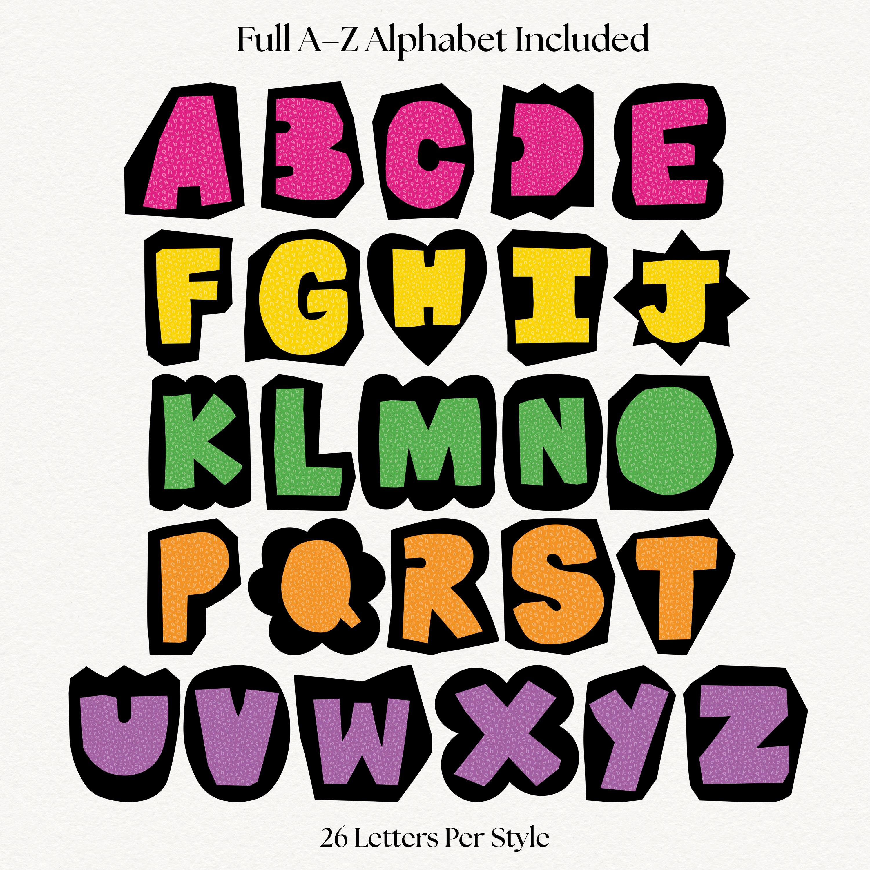 Ransom Alphabet Letters - Retro Alpha Bundle | PNG Clipart Mix & Match ...