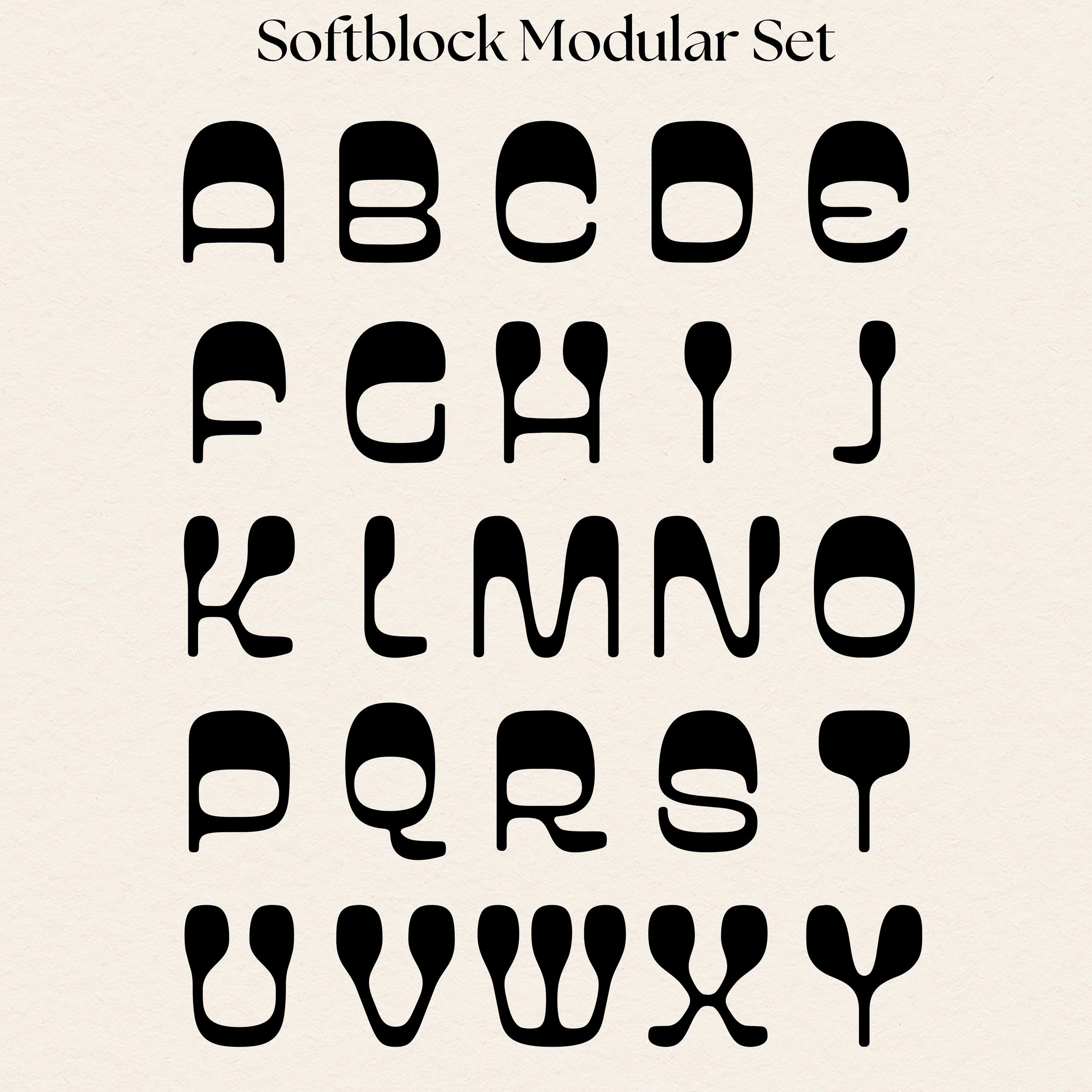 Modern Rounded Block Font | Modular PNG Alphabet Letters, Numbers and ...