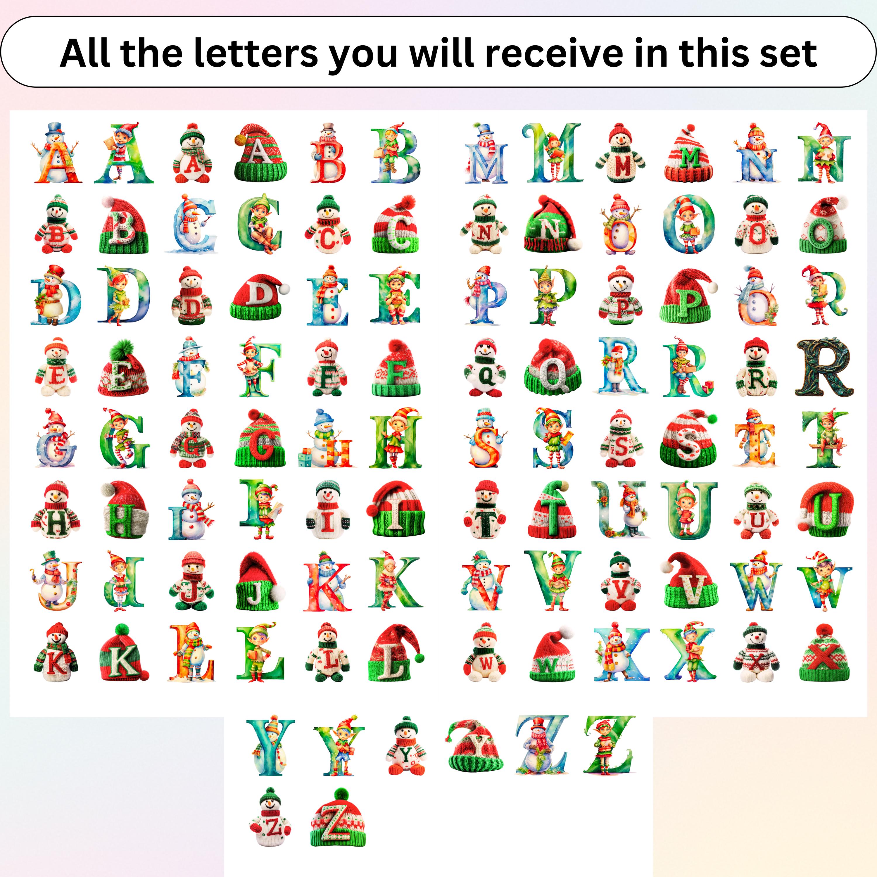 Christmas Alphabet Letter Cut Outs: Printable Fonts for Crafts (PDF ...