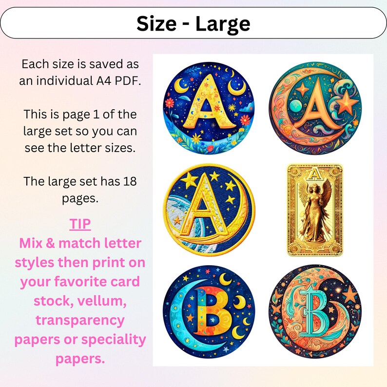 Celestial Alphabet Letters: Printable Junk Journal & Scrapbook Cutouts ...