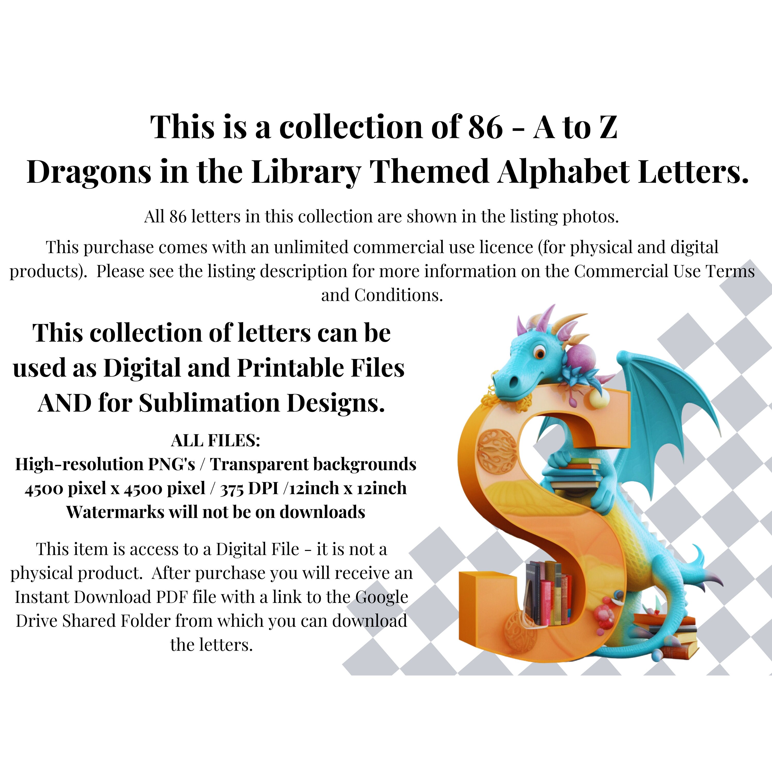 Dragon Clipart Alphabet Letters PNG for Printable Letters, Alphabet ...