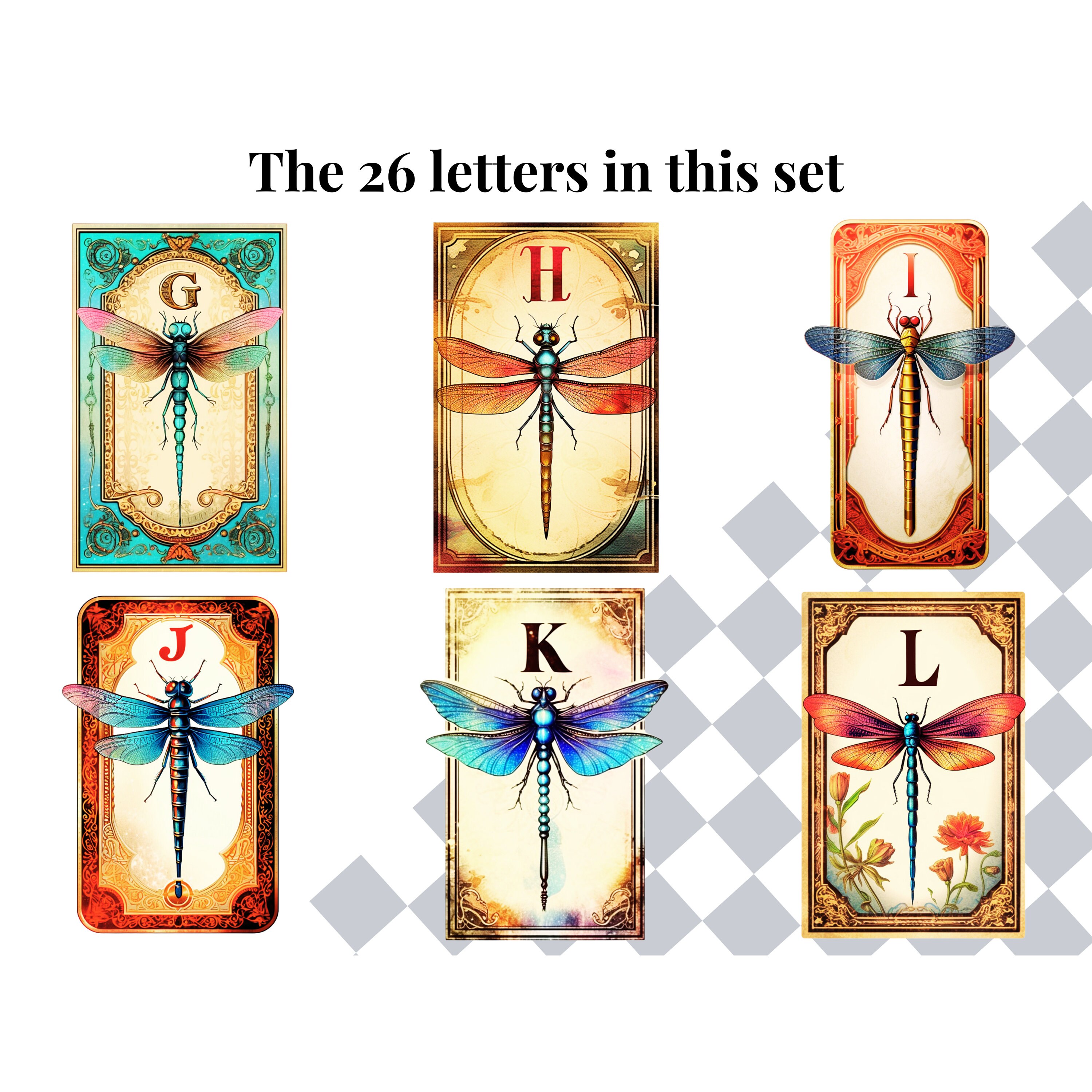 Dragonfly Clipart Alphabet Letters, PNG Fonts for Digital and Printable ...