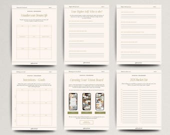 2026 Vision Board Kit | Goal Planning Canva Template (Digital Download)