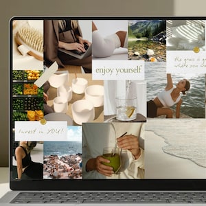 2025/2026 Digital Vision Board Canva Template | VisionBoard Desktop Macbook Wallpaper Template, Aesthetic, Manifestation, Dream Life