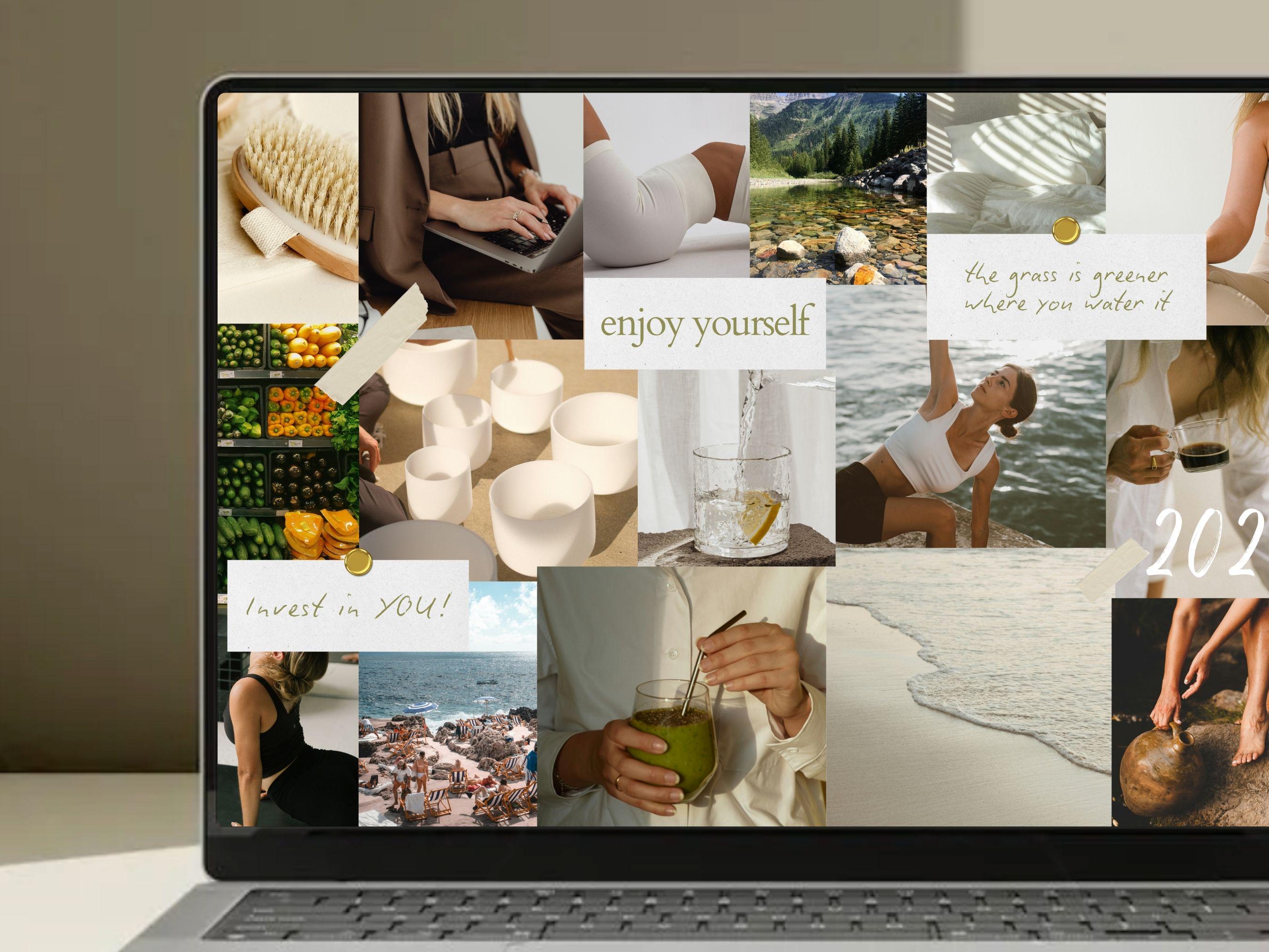 2025 Digital Vision Board Canva Template | Visionboard Desktop MacBook ...