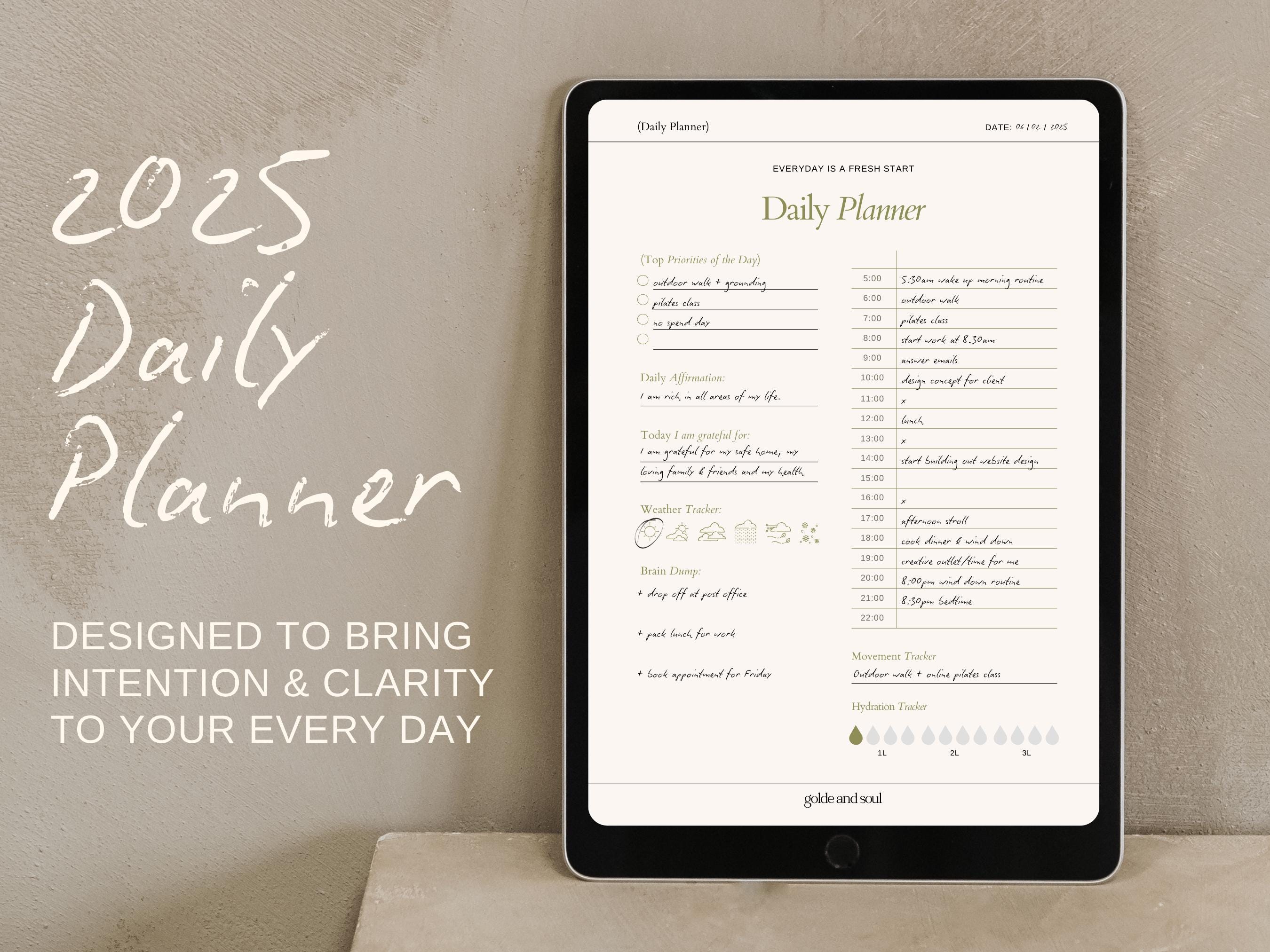 2026 Daily Planner Printable | Canva Template, Productivity Page (PDF ...