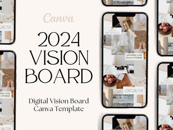 2024 Digital Vision Board Canva Template Vision Board Template, Vision  Board Template Canva, Vision Board Kit, Vision Board Party Kit 