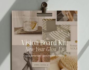 2026 Vision Board Kit | Canva Template, Goal Planning (Digital)