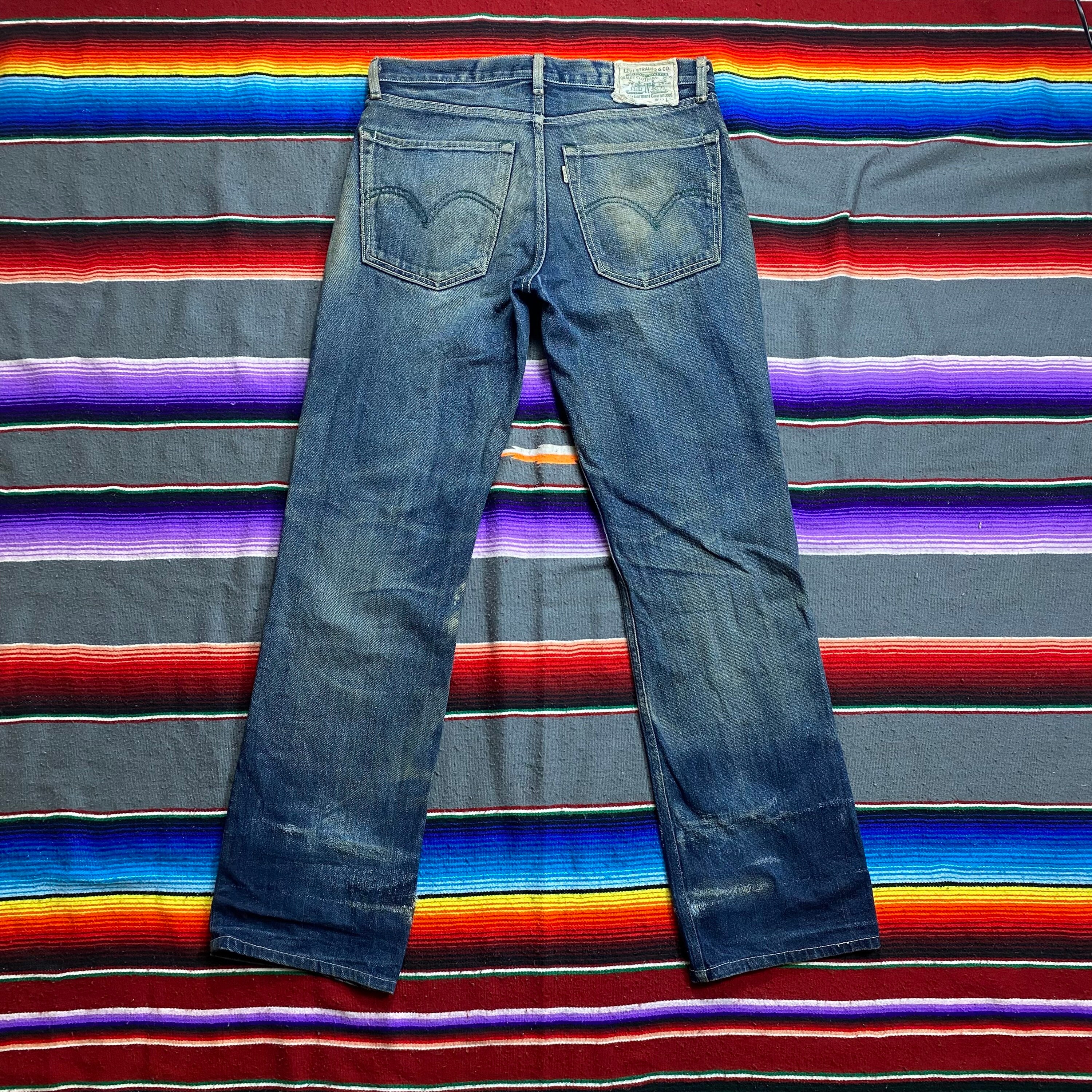 LEVI’S / 00's 502 aging denim pants Vintage Levi's 502 Green Tab Japanese Distressed Denim - Etsy
