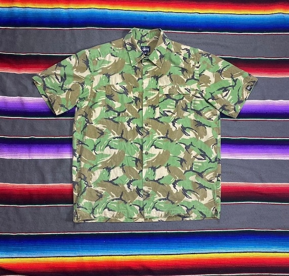 Vintage Stussy Military Style Button Down Shirt - image 1