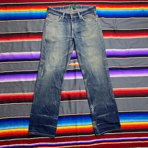 Vintage Levi&#39;s 502 Green Tab Japanischer Distressed Denim
