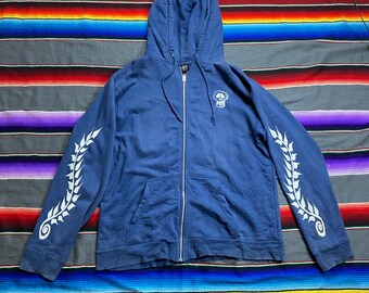 トップス simply complicated hoodie vintage blue Large, Vintage 1960s Turquoise Cotton Zip up Hoodie