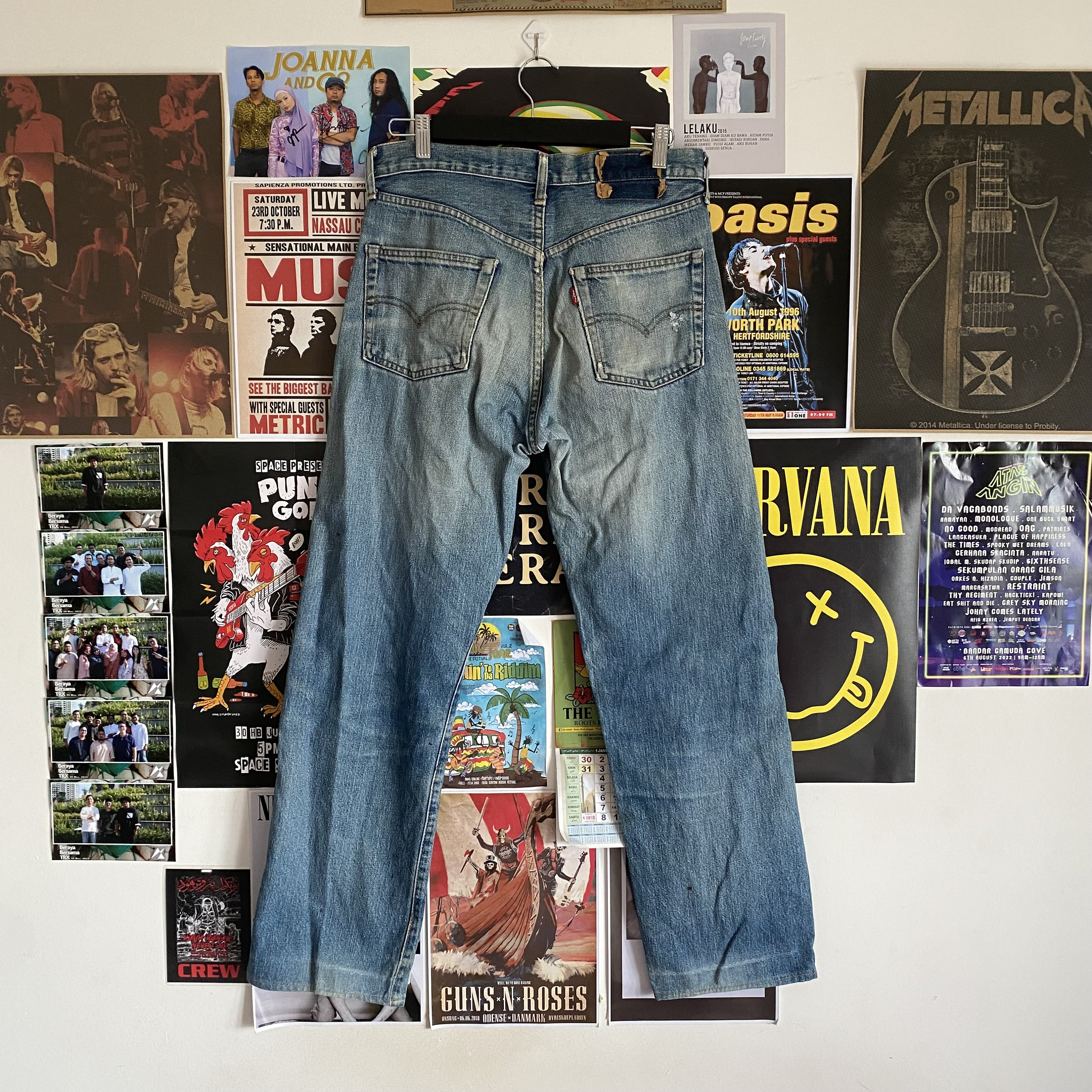 Vintage Levi's 502 Big E A Type V Stitch 36 X 34 New Old