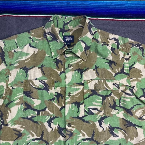 Vintage Stussy Military Style Button Down Shirt - image 2