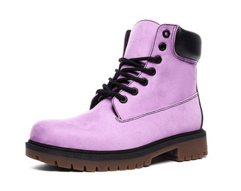 Neon Pastel Pink Boots, Casual Boots, Pink Shoes, Pink Boots, Neon, Faux Leather, Fashion Shoes, Dress Boot, Trendy Boots, Pastel Pink Boots