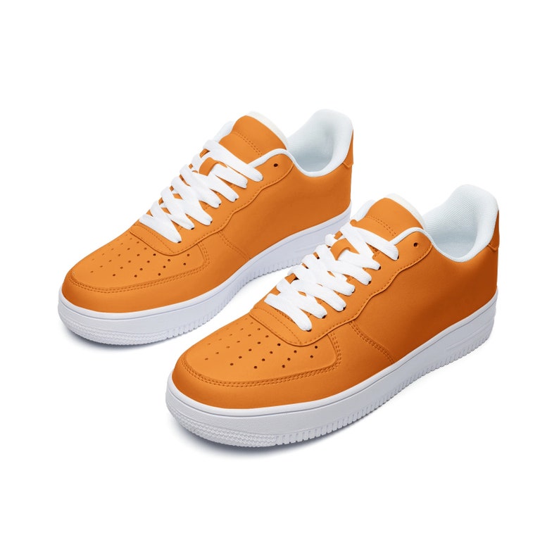 Scarpe arancioni al neon, scarpe da ginnastica in pelle, scarpe da ginnastica arancioni, calzature arancioni, scarpe da ginnastica unisex, scarpe da ginnastica in pelle arancione, scarpe fresche, scarpe alla moda immagine 5