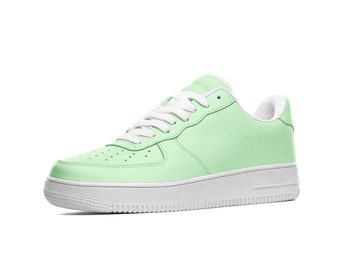 Chaussures Vert Menthe, Baskets En Cuir, Baskets Vert Néon Pastel, Chaussures Vertes, Baskets Unisexes, Baskets En Cuir Vert Menthe, Chaussures Cool