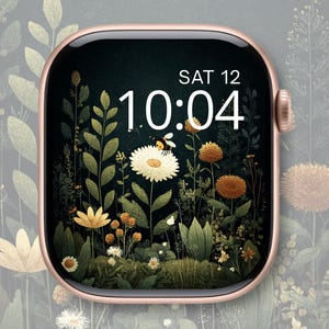 Humla med urtavla | Cottagecore vårinsekter | Bi med Apple Watch-bakgrund | Digital nedladdning