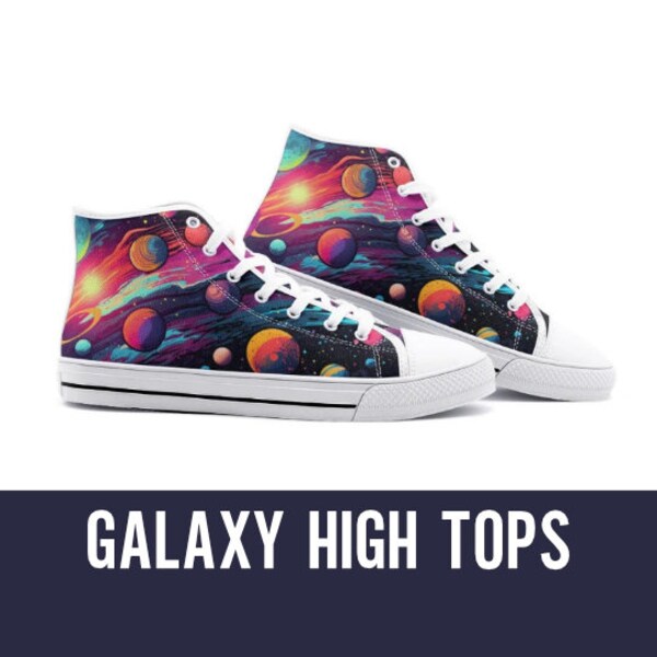 Blue And Pink Galaxy Space Men's High Top Shoes main image 1