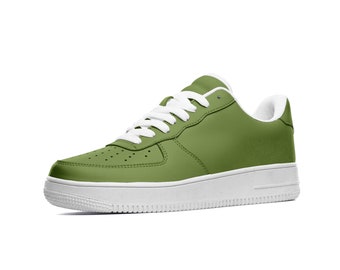 Retro Green Shoes, Leather Sneakers, Green Sneakers, Green Footwear, Unisex Sneakers, Green Leather Sneakers, Cool Shoes, Fashion Shoes