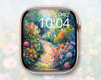 Cottage Flowers | Apple Watch Wallpaper | Apple Watch Face | Flower Watch Face | Floral Wallpaper | Digital Download