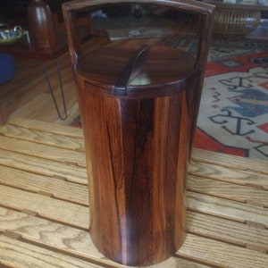 Vintage Mid Century Jens Quistgaard for Dansk Rosewood Ice Bucket & Tongs
