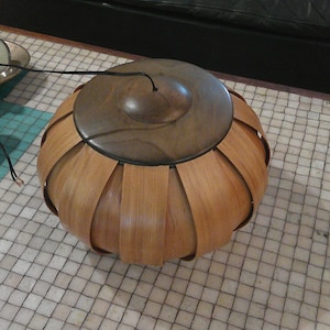Vintage Mid Century Danish Hans-Agne Jakobsson Pine Slats Pendant Lamp