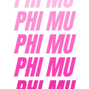 Set of 3 Phi Mu Sorority Prints, Sorority, Big Little, White and Pink, Designs College Dorm, Gifts, Digital Downloads