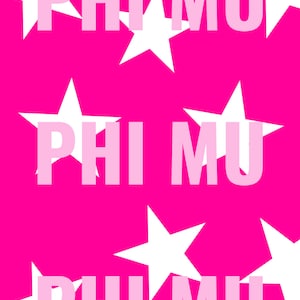 Set of 3 Phi Mu Sorority Prints, Sorority, Big Little, Pink Stars, College Dorm, Gifts, Digital Downloads