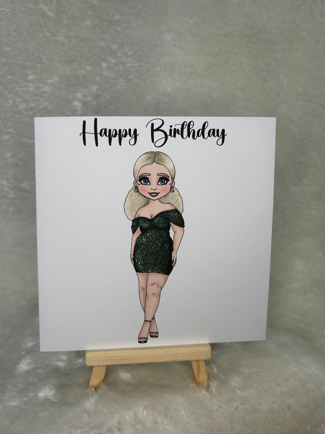 Personalised Emerald Green Birthday Card Emerald Green Dress - Etsy