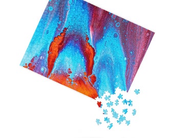 abstract puzzles online Puzzle, Abstract Paint Pour , Children and adults 250, 500 Pcs jigsaw puzzle art level 2