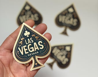 Las Vegas Vinyl Sticker: Spade Design, Sin City Souvenir