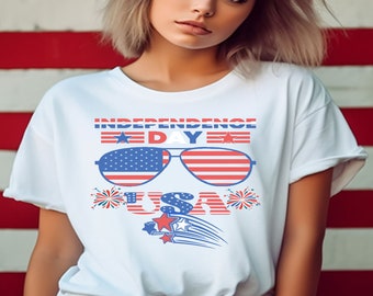 Tee-shirt jour de l'indépendance, t-shirt du 4 juillet, chemise drapeau américain, chemises patriotiques, chemise amérique, pull Etats-Unis, chemise Memorial Day, chemise drapeau
