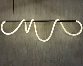 Pendant lighting with flexible led rope