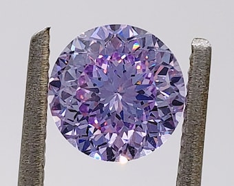 8mm Light Purple Portuguese Round Cut 5A Cubic Zirconia, Loose Gemstone, For Jewelry Making