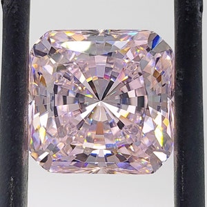 10mm Light Pink Radiant Square Cut, 5A Cubic Zirconia, Loose Gemstone, For Jewelry Making