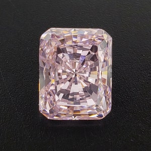 10x8mm Light Pink Brilliant Radiant Cut, 5A Cubic Zirconia, Loose Gemstone, For Jewelry Making