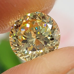 8 mm Gelber portugiesischer Rundschliff, 5A Zirkonia, loser Edelstein, für die Schmuckherstellung