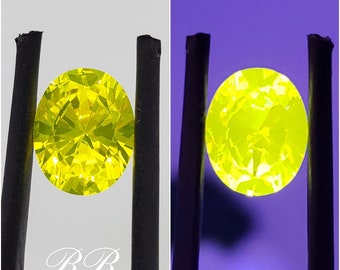 10x8mm YAG Yttrium Aluminium Garnet, Oval Cut, Yellow UV Glow Gemstone, Loose Gemstone, For Jewelry Making