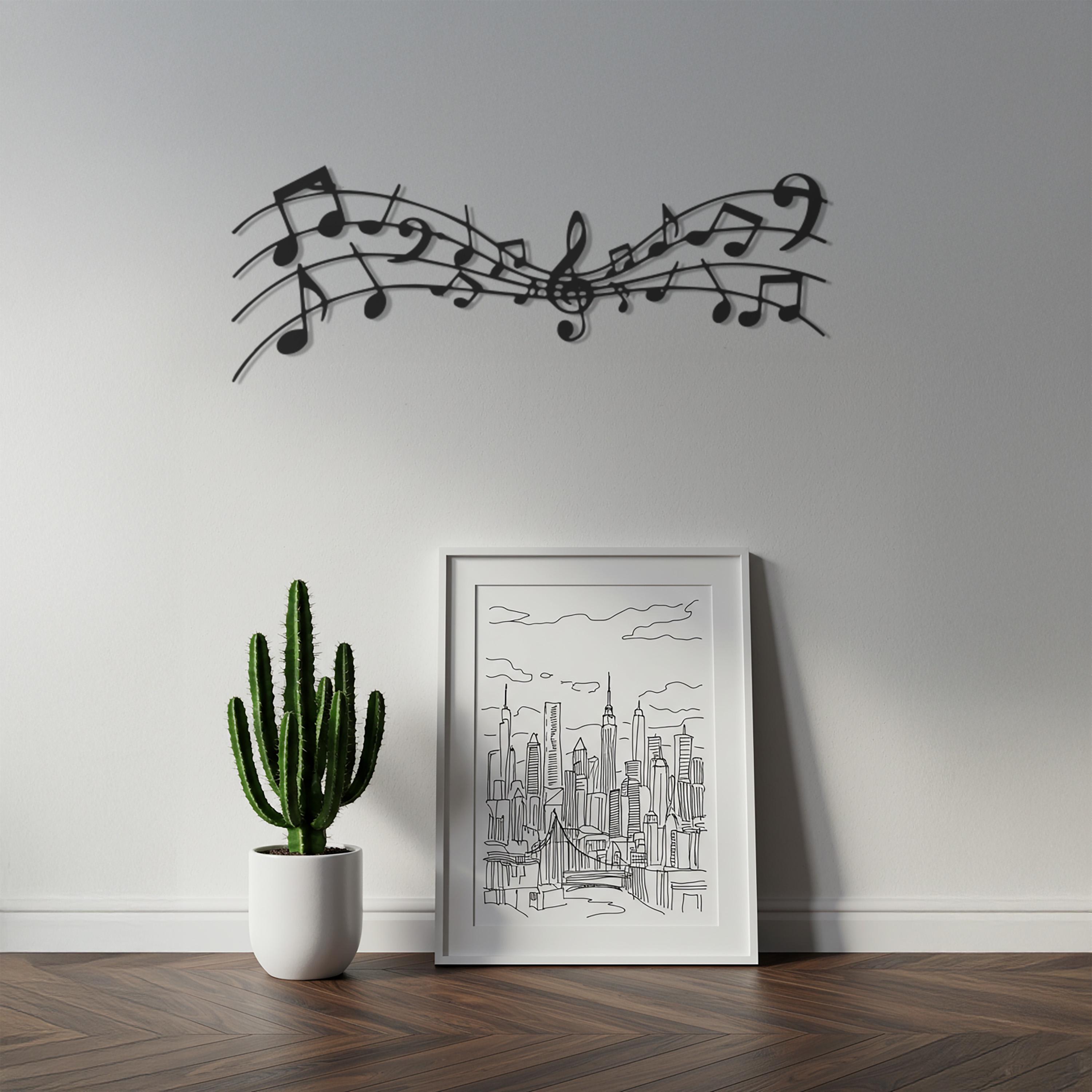 Music Note Wall Art, Metal Music Decor, Musical Wall Sculpture, Modern ...