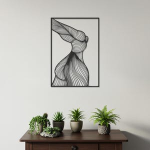 Woman Body Line Art, Metal Wall Decor, Minimalist Wall Decor, Wall Hangings, Modern Metal Sculpture, Female Body Wall Art, Gift for Her