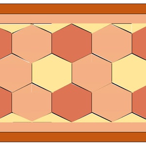 Breakfast placemat, hexagons, Pattern, paper pattern, digital pdf, quilt block, instant download