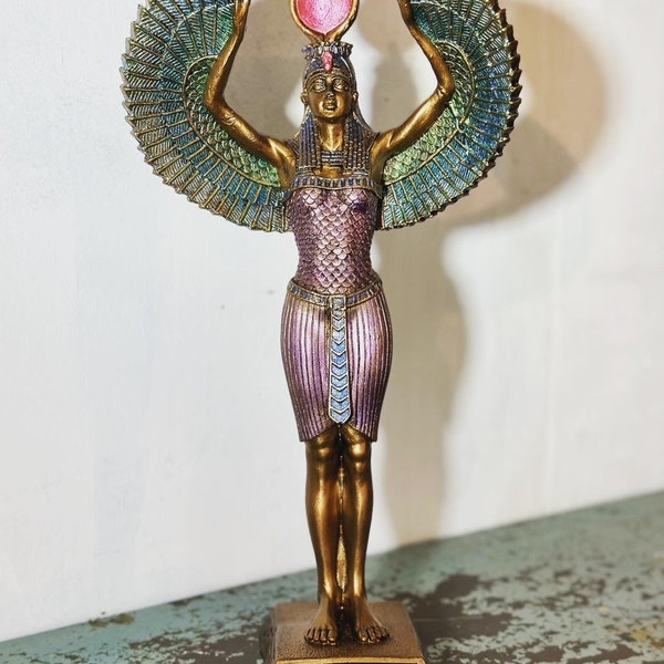 Estatua de la diosa egipcia Isis, única, accesorio para el hogar, ideas de regalos, objetos de arte, decoración del altar, esculturas de estatuas de dioses grandes, estatua de Isis, regalo