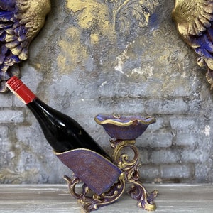 Wine Crack,Wine and Glass Rack, Table Top Bottle Holder,Home Decor,gifts,hand painted gifts.